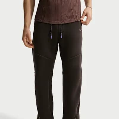Nike Tech Men's Open-Hem Fleece Pants Shadow Brown [Shadow Brown, Pockets, Reflective details]