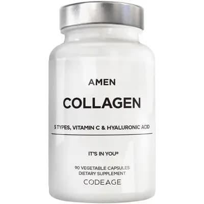 Amen Collagen Peptides 5 Types, Vitamin C, Hyaluronic Acid Capsules - 90ct [18 Years and Up, Capsule, 90]