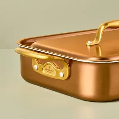 Hearth & Hand with Magnolia Roasting Pan with Lid Copper - Hearth & Handâ„¢ with Magnolia [Stainless Steel, 6.1 Quart, 6.26 Pounds]
