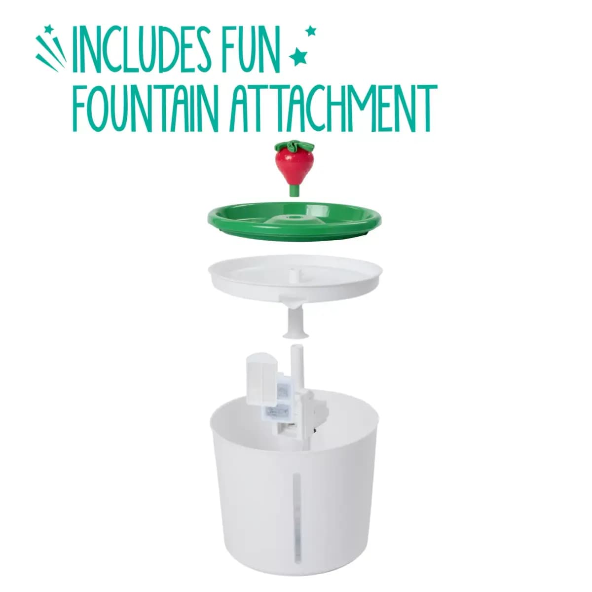 Whisker City® Strawberry Cat Water Fountain, Includes Replaceable Filter Cartridge, Holds 150 FL OZ [Brand WhiskerCityÂ®, Includes 1 Fountain, 1 AC Adapter, 1 Filter Cartr, Intende