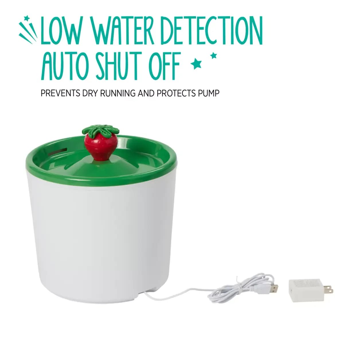 Whisker City® Strawberry Cat Water Fountain, Includes Replaceable Filter Cartridge, Holds 150 FL OZ [Brand WhiskerCityÂ®, Includes 1 Fountain, 1 AC Adapter, 1 Filter Cartr, Intende