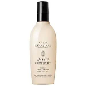 L'Occitane Amande Crème Brûlée Hair & Body Fragrance Mist with Almond + Vanilla Notes 3.3oz/100 mL [Warm & Spicy, Warm & Sweet Gourmands, 3.3oz/100 mL]