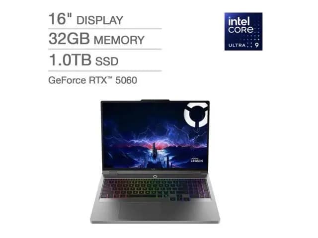Lenovo Legion 5i Gaming Laptop Intel Core Ultra 9 275HX NVIDIA GeForce RTX 5060 32GB Memory 1 TB NVMe SSD 16.0" Windows [Intel Core Ultra 9 275HX, NVIDIA GeForce RTX 5060 Laptop GP