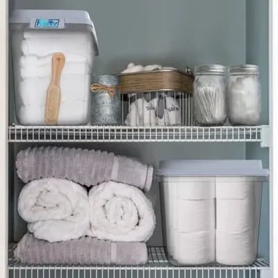 Hefty 32qt Slim Clear Plastic Storage Bin with Gray HI-RISE Stackable Lid: Locking Handles, Universal Utility Totes [32 Quart, Spot or Wipe Clean, Universal Storage]