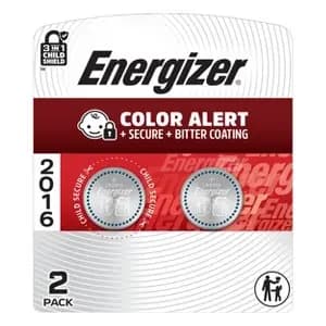 Energizer 2016 Batteries 2pk - Lithium Coin Battery: 3V, 90mAh Capacity [Weight 1.9 Grams, Battery Capacity 90 (mAh), Volts 3 Volts, Package Quantity 2]