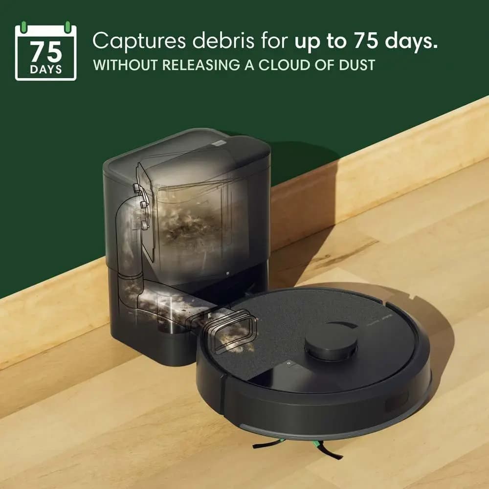 iRobot Roomba 105 Vac Robot + AutoEmpty Dock [13.23 (L) x 13.19 (W) x 4.09 (H), 6.24, LFP type Li-ion]