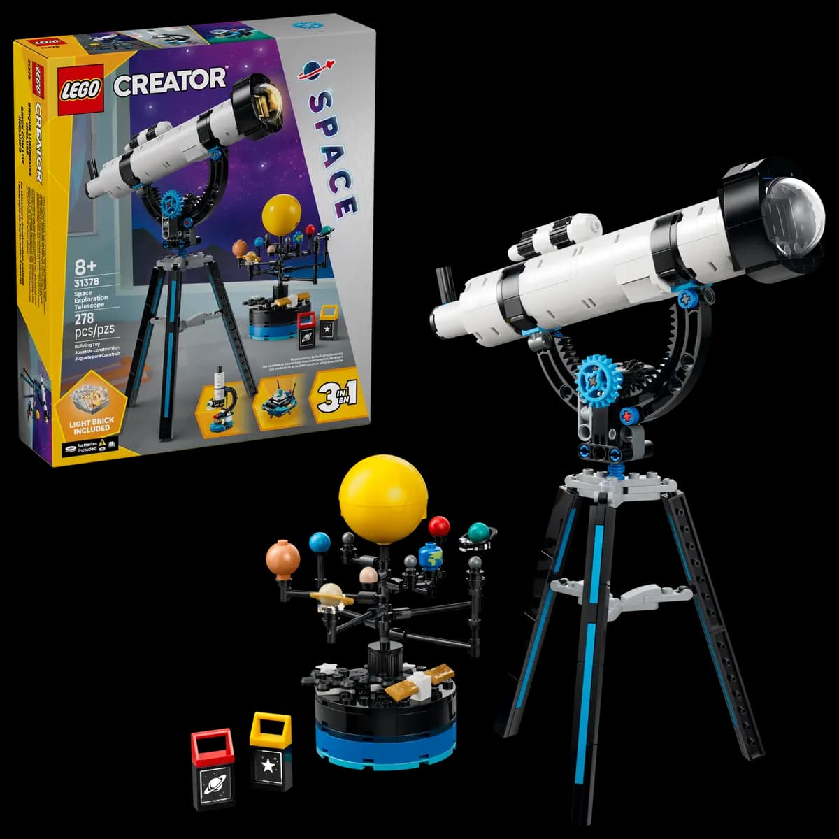 LEGO Space Exploration Telescope 31378 [278 pieces, ages 8+, Creator 3-in-1]