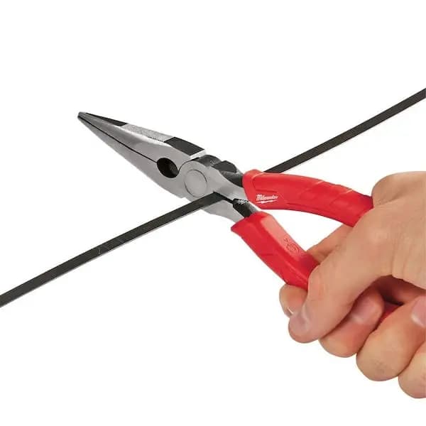 Milwaukee 8 in. Long Needle Nose Pliers, 48-22-6101 [Electrical Tools Features: No Additional Features, Features: Comfort Grip, Hand Tool Type: Long Nose Pliers]