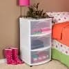 Sterilite Three Drawer Wide Cart with Clear Drawers [18.23 Pounds, Plastic, Casters, Portable]