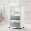 Sterilite Three Drawer Wide Cart with Clear Drawers [18.23 Pounds, Plastic, Casters, Portable]