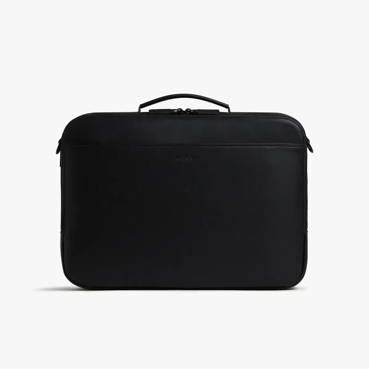 Monos Metro Briefcase Carbon Black (Vegan Leather) [2.85 lb / 1.29 kg, 8.5 L, Height]