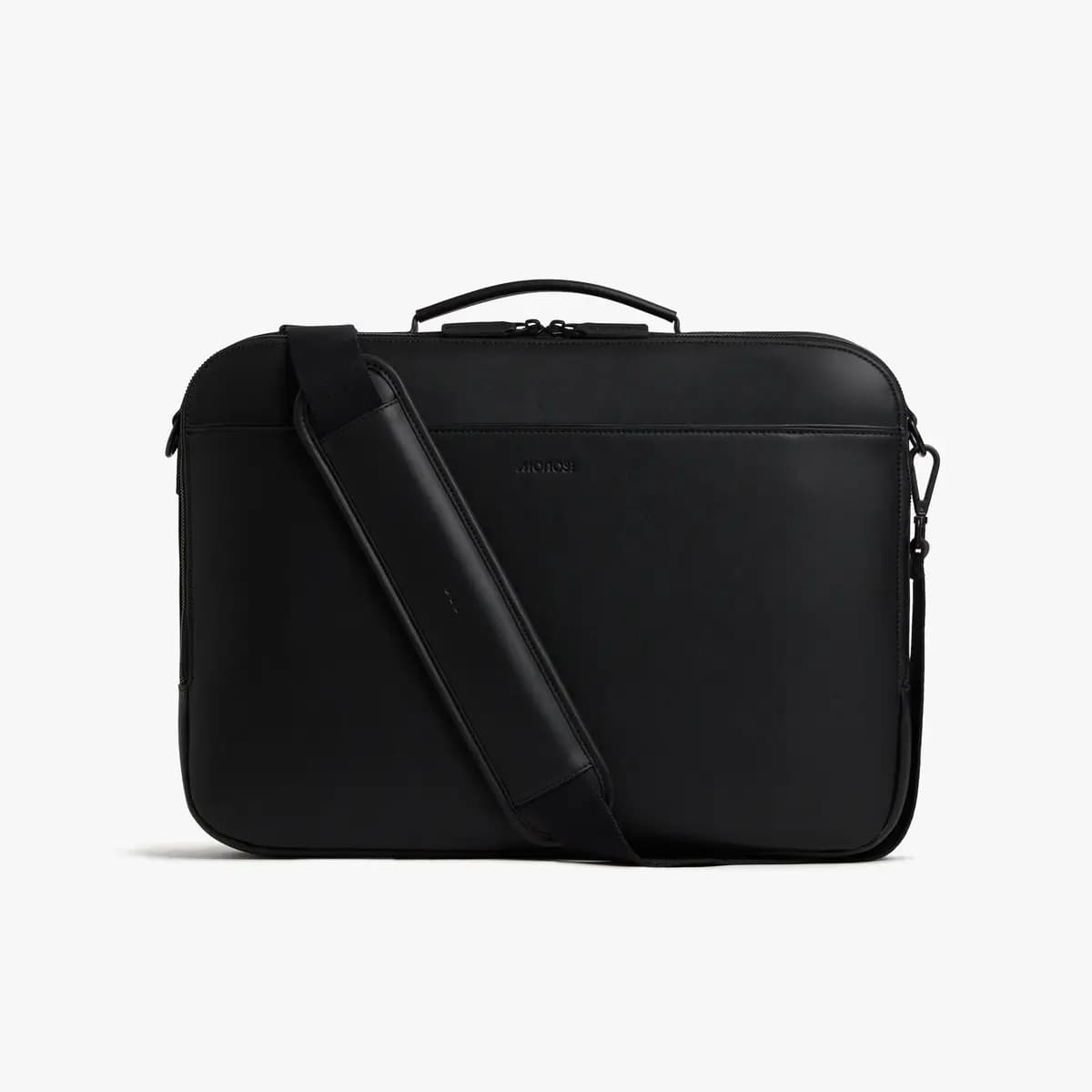 Monos Metro Briefcase Carbon Black (Vegan Leather) [2.85 lb / 1.29 kg, 8.5 L, Height]