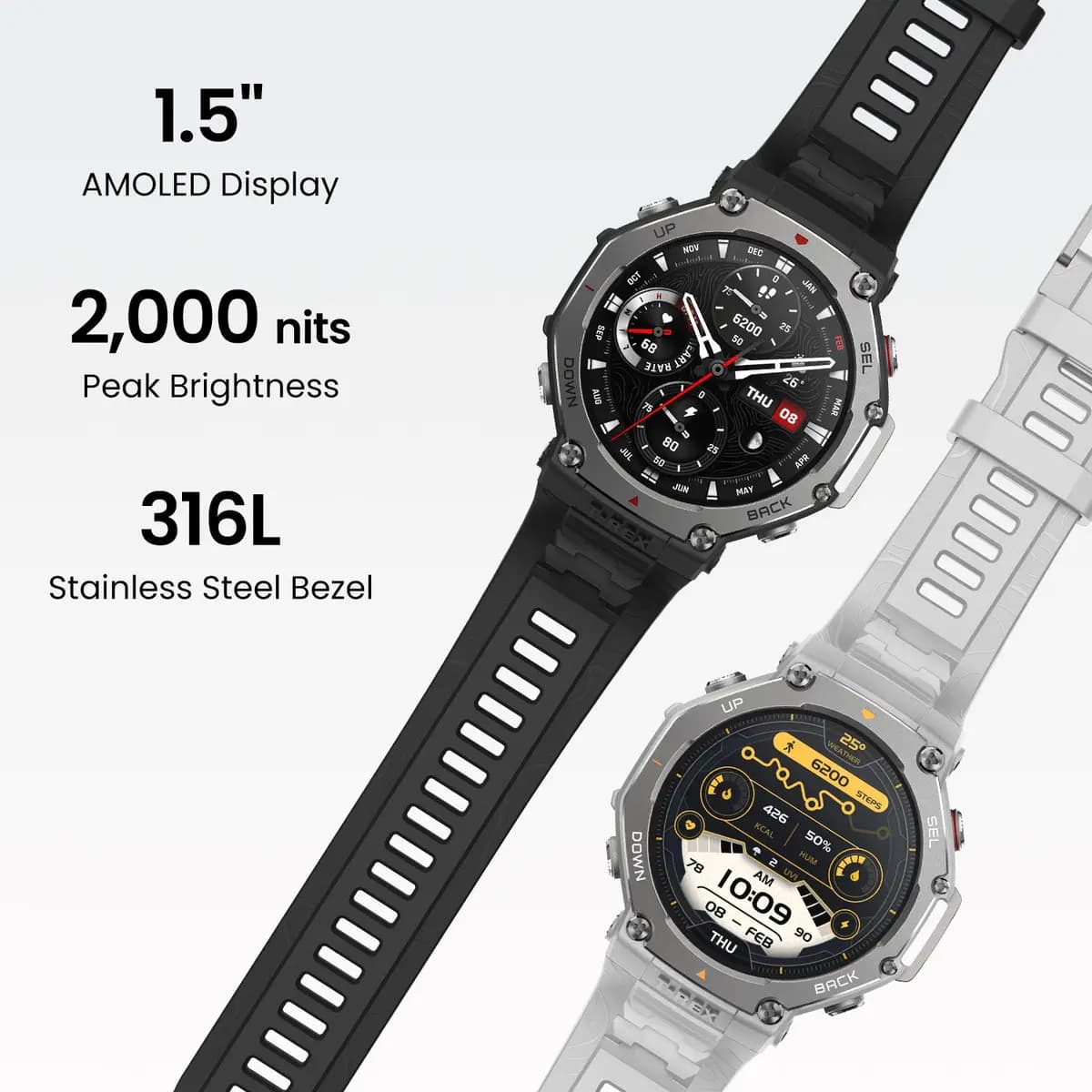 Amazfit T-Rex 3 Rugged GPS Onyx [48.5x48.5x13.75mm, 1.5", 10 ATM]