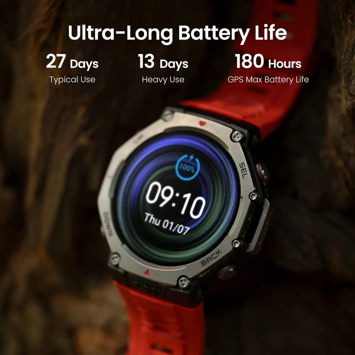 Amazfit T-Rex 3 Rugged GPS Onyx [48.5x48.5x13.75mm, 1.5", 10 ATM]
