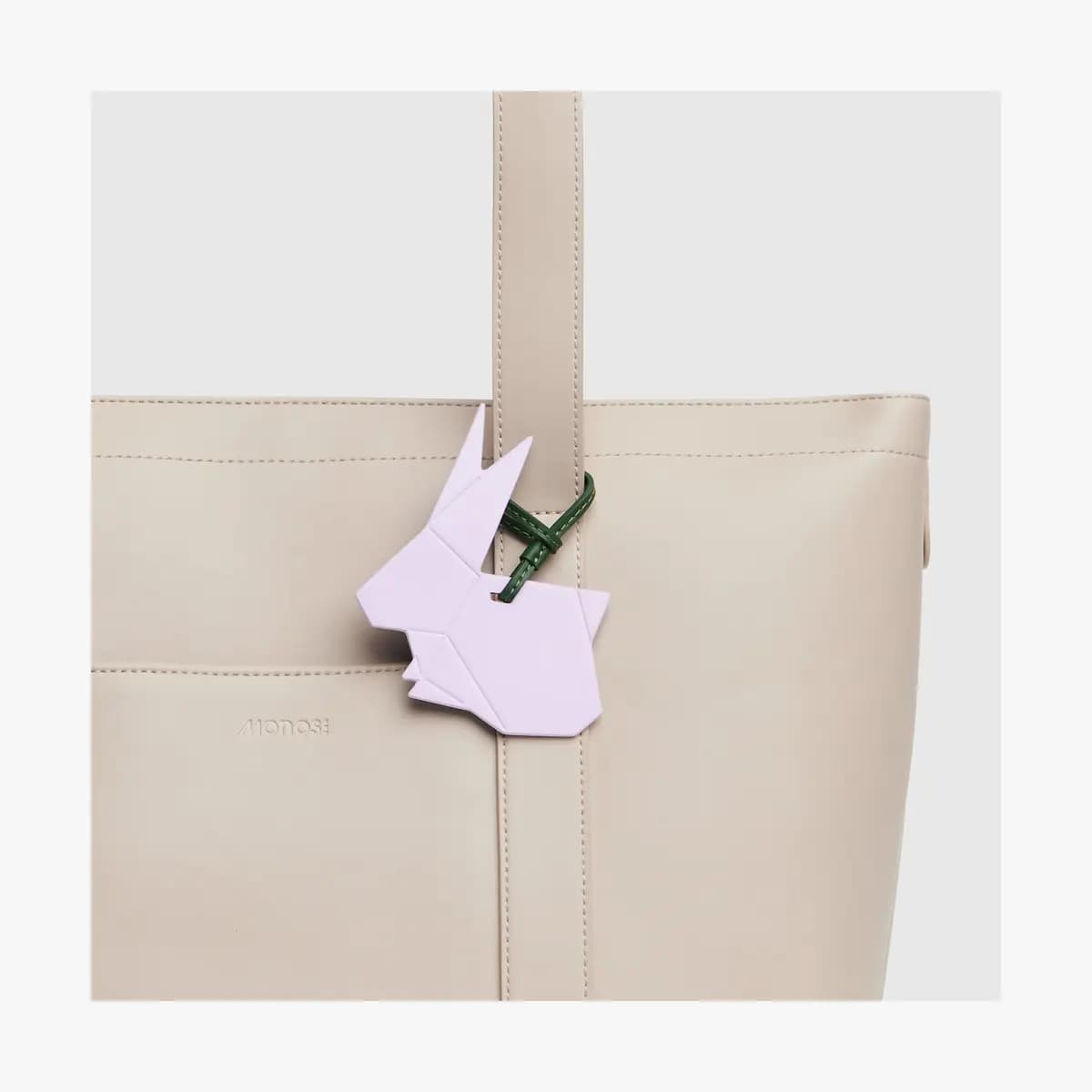 Monos Origami Rabbit Charm Purple Icing [Loops easily onto your bag strap, 0.09" / 0.25 cm, 5.3" / 13.5 cm]