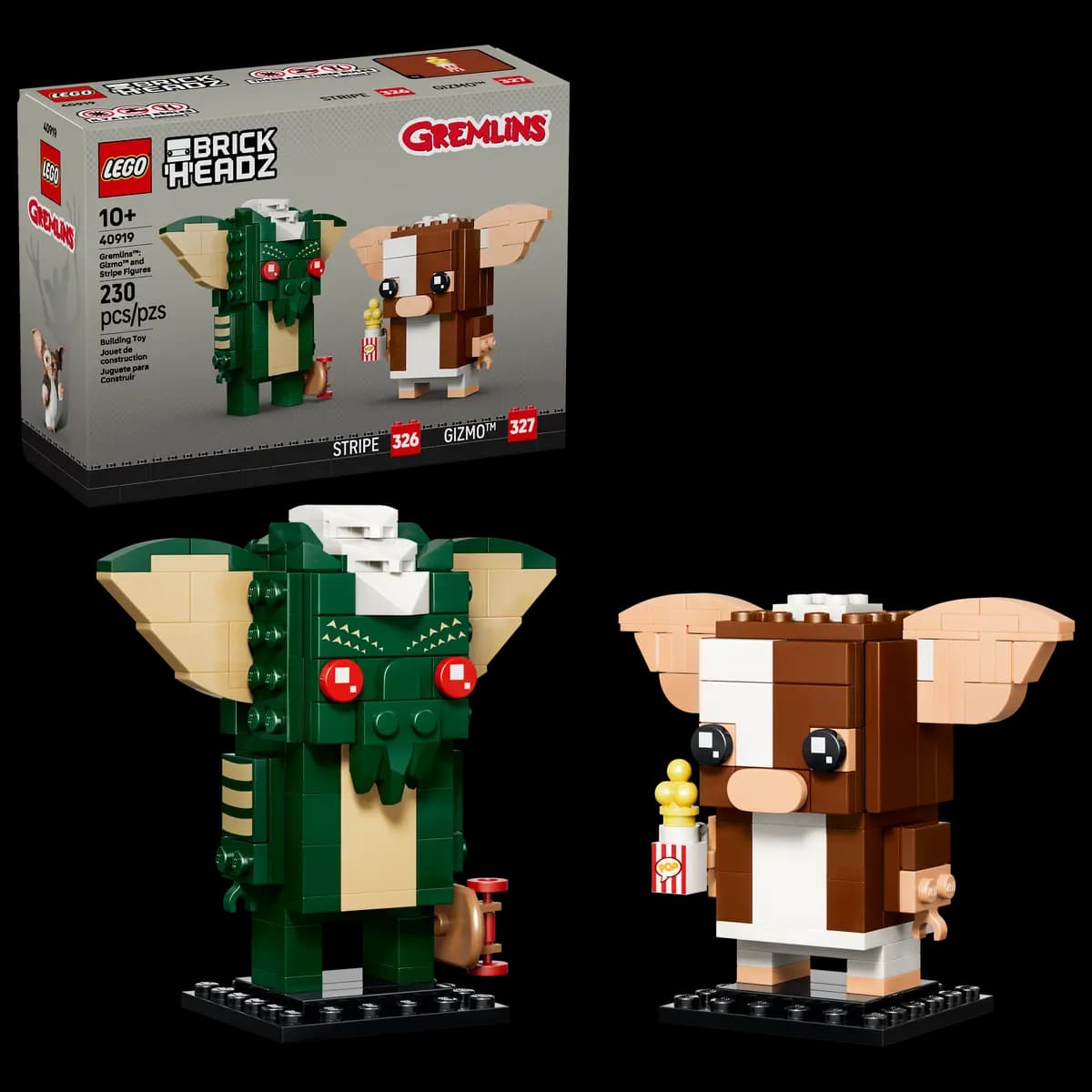 LEGO Gremlins Gizmo™ and Stripe Figures 40919 [230 pieces, ages 10+, BrickHeadz]
