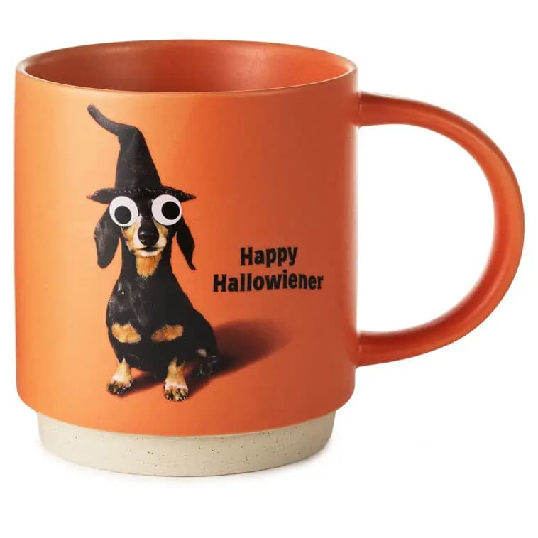 Happy Hallowiener Mug, 16 oz. [Happy Hallowiener, 5.75'' W x 4'' H x 3.75'' D, Ceramic., Holds 16 oz.]