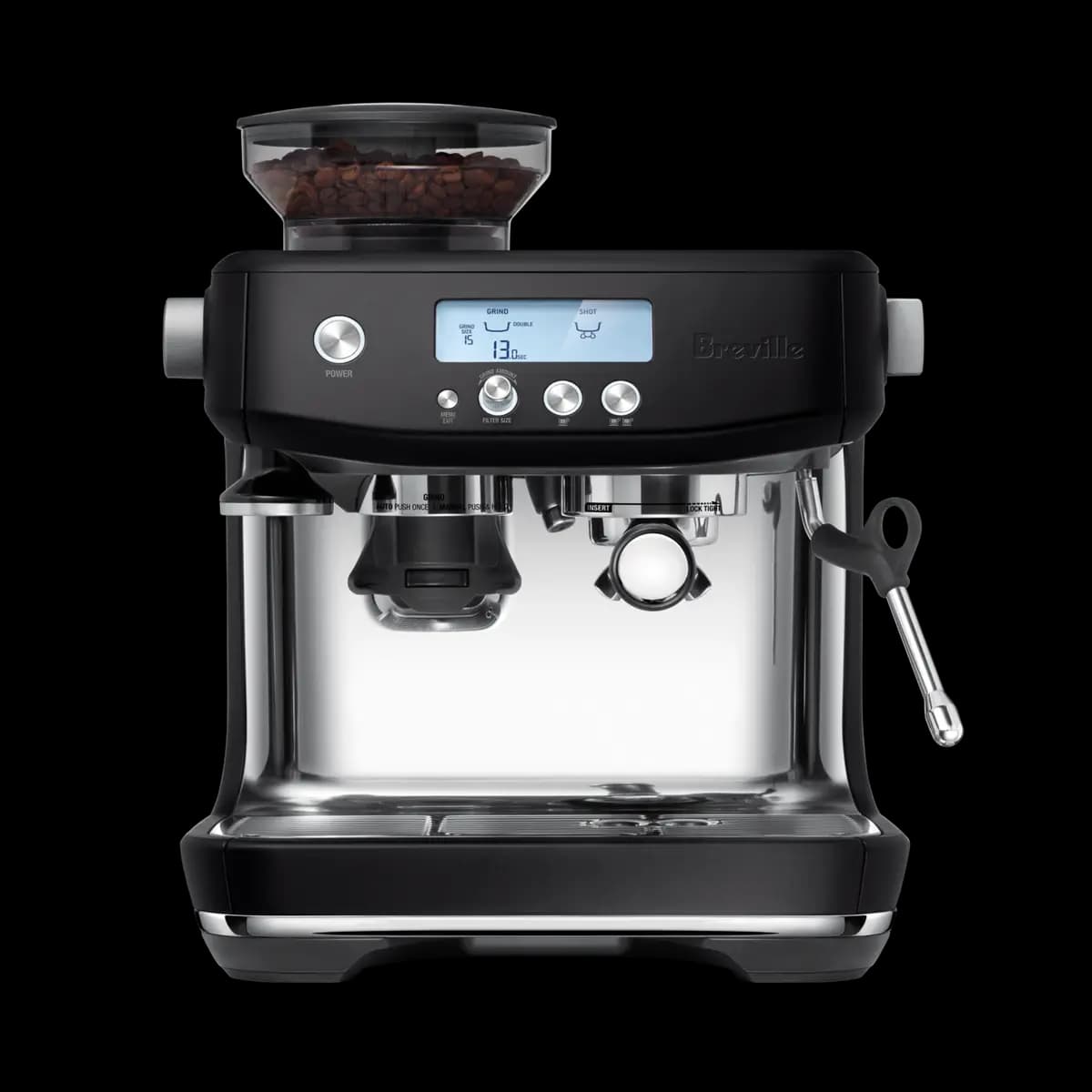 Breville the Barista Pro™ [Dosing Funnel™ Attachment; Single & Dual Wall (1 & 2 Cup); Filter Baskets; The Razor™ Precision Dose Trimming Tool; 480 ml Stainless Steel Milk Jug; Clea