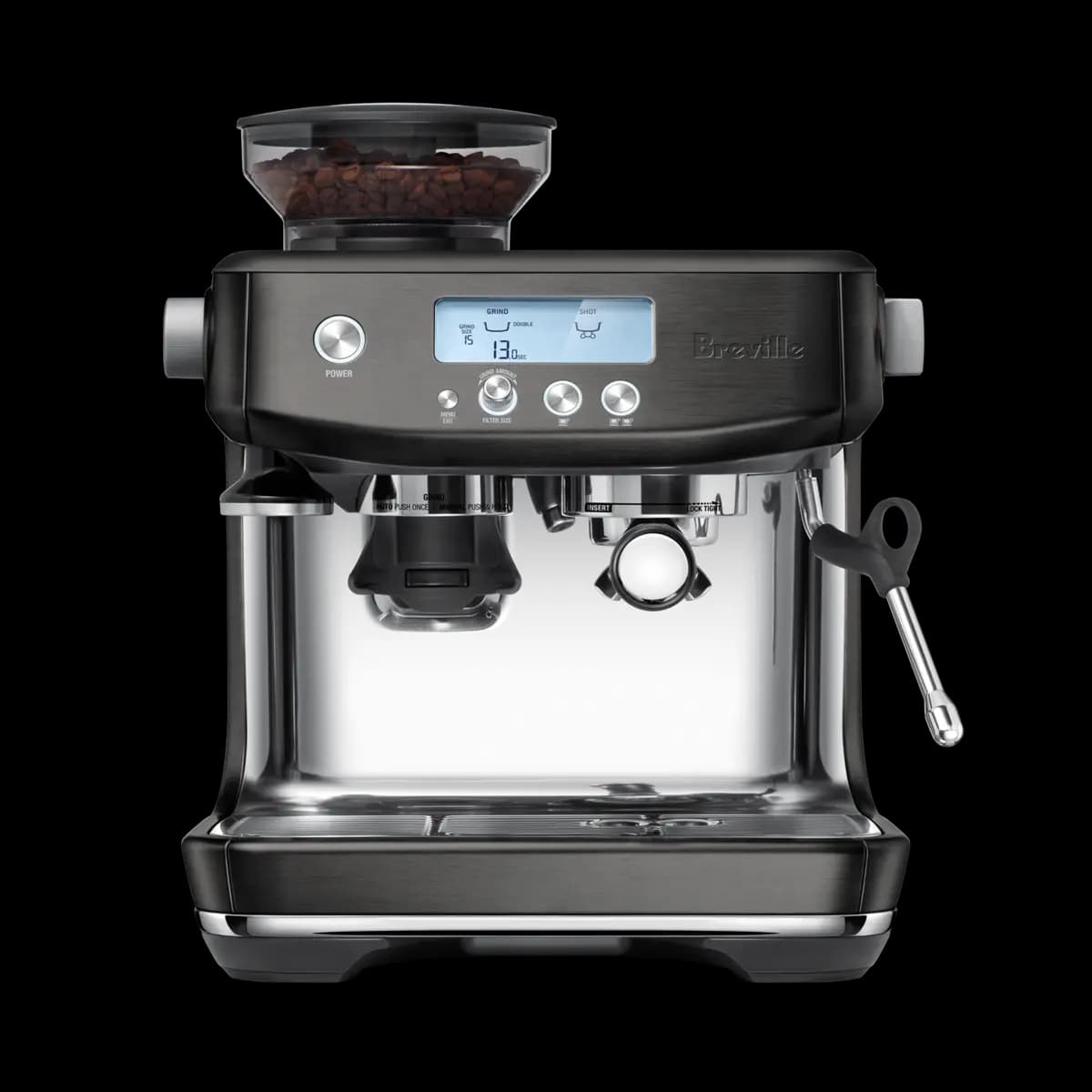 Breville the Barista Pro™ [Dosing Funnel™ Attachment; Single & Dual Wall (1 & 2 Cup); Filter Baskets; The Razor™ Precision Dose Trimming Tool; 480 ml Stainless Steel Milk Jug; Clea