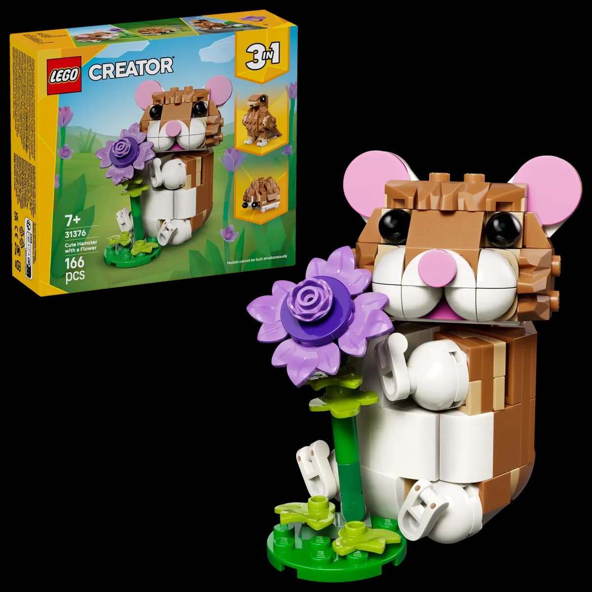 LEGO Cute Hamster with a Flower 31376 [166 pieces, ages 7+, Creator 3-in-1]