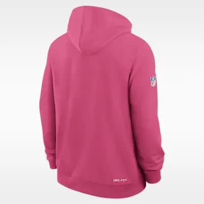 Buffalo Bills Crucial Catch Sideline Standard Issue Men's Nike Dri-FIT NFL Pullover Hoodie Pink [Pink, Hood with drawstring, Front pocket]