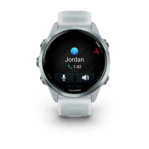 Garmin Forerunner 570 42mm Cloud Blue Aluminum with Translucent Whitestone/Cloud Blue Band [AMOLED (optional always-on mode), 5 ATM, 1.2" (30.4 mm) diameter]