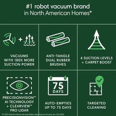 iRobot Roomba Max 705 Cordless Vacuum + AutoEmpty Dock W155020 5.8" Cleaning Path Black [Battery, 5.8 Inches, 0 Inches]
