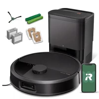 iRobot Roomba Max 705 Cordless Vacuum + AutoEmpty Dock W155020 5.8" Cleaning Path Black [Battery, 5.8 Inches, 0 Inches]
