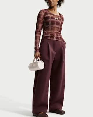 Nike Pregame Fleece Women's Loose Mid-Rise Trousers Mystic Dates/Mystic Dates [50% modal/50% polyester., Machine wash, XS (0–2)-XXL (20–22)]