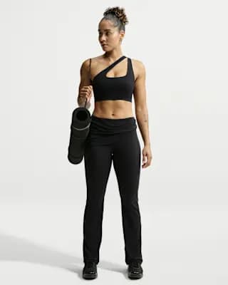 Nike Zenvy Women's Dri-FIT Mid-Rise Pants with Layered Skirt Black/Cool Grey [Body: 69% nylon/31% spandex. Panels lining: 72% nylon/28% spandex., Machine wash, XS (0–2)-XXL (20–22)