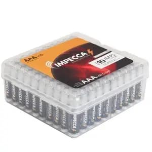Impecca AAA 100-Pack Alkaline Batteries High-Performance (100-Cells) [Weight 5 pounds, Volts 1.5 volts, Rechargeable Single-Use, Package Quantity 1]