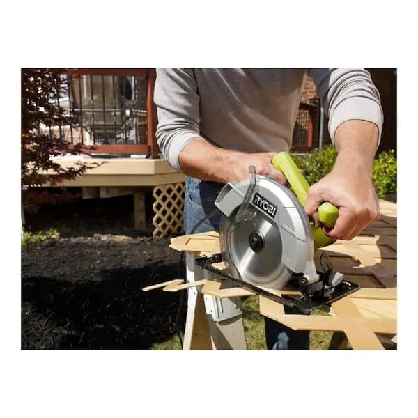 RYOBI 13 Amp Corded 7-1/4 in. Circular Saw, CSB125 [Amperage (A): 13 A, Bevel Capacity (degrees): 51.5 °, Blade Location: Right]