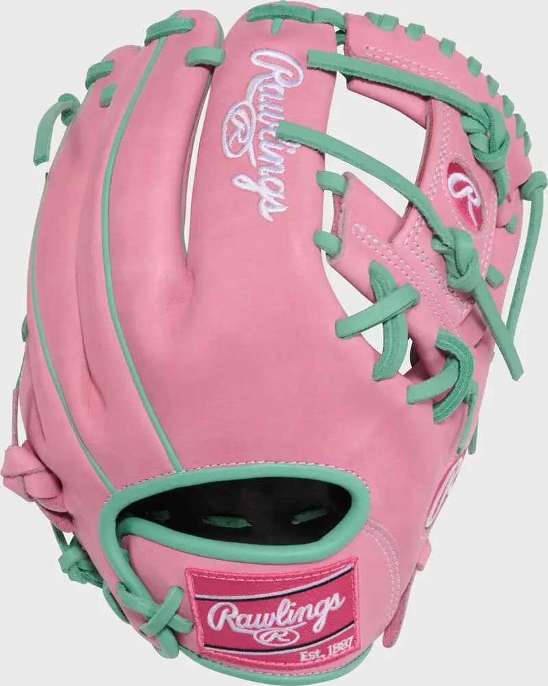 Rawlings 11.5" Heart of the Hide ContoUR Fit Pink Infield Glove, Right Hand Throw [Conventional, Pink, ContoUR Fit]