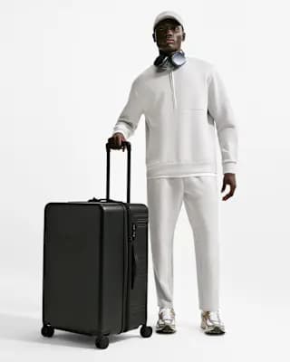 Nike Large Checked Luggage 29" Hardshell (143L) Black/Black/Black [Body: 100% polycarbonate. Lining: 100% polyester., Spot clean, ONE SIZE]
