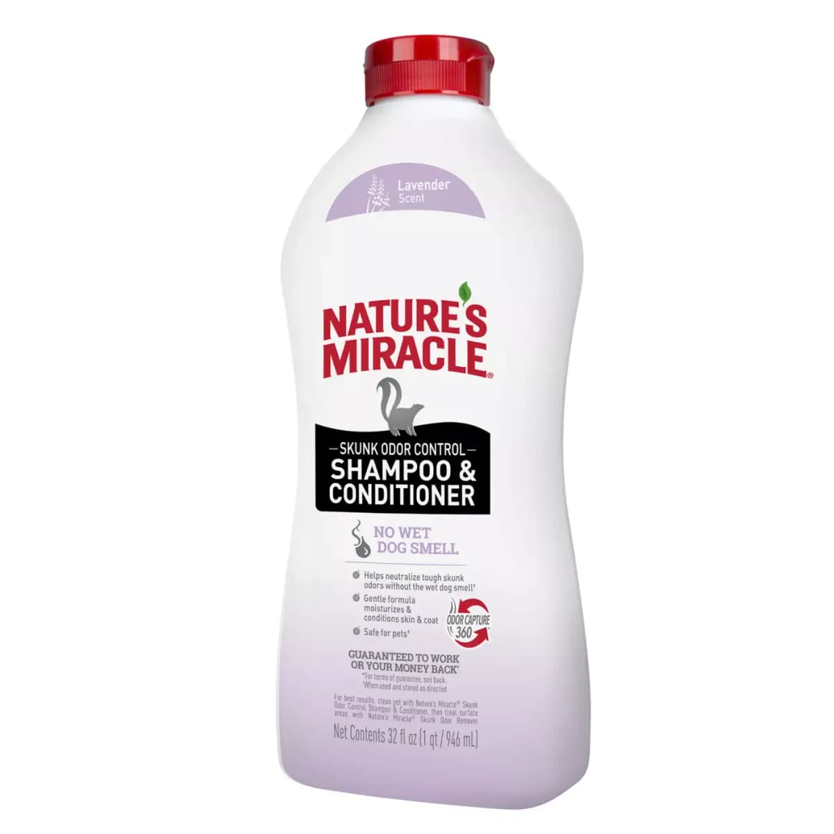 Nature's Miracle™ 2-in-1 Skunk Odor Control Shampoo & Conditioner - Lavender 32 oz [Intended For Dog, Cat, Includes 1 - 32 oz bottle, Health Consideration Odor, Control, Use Helps 