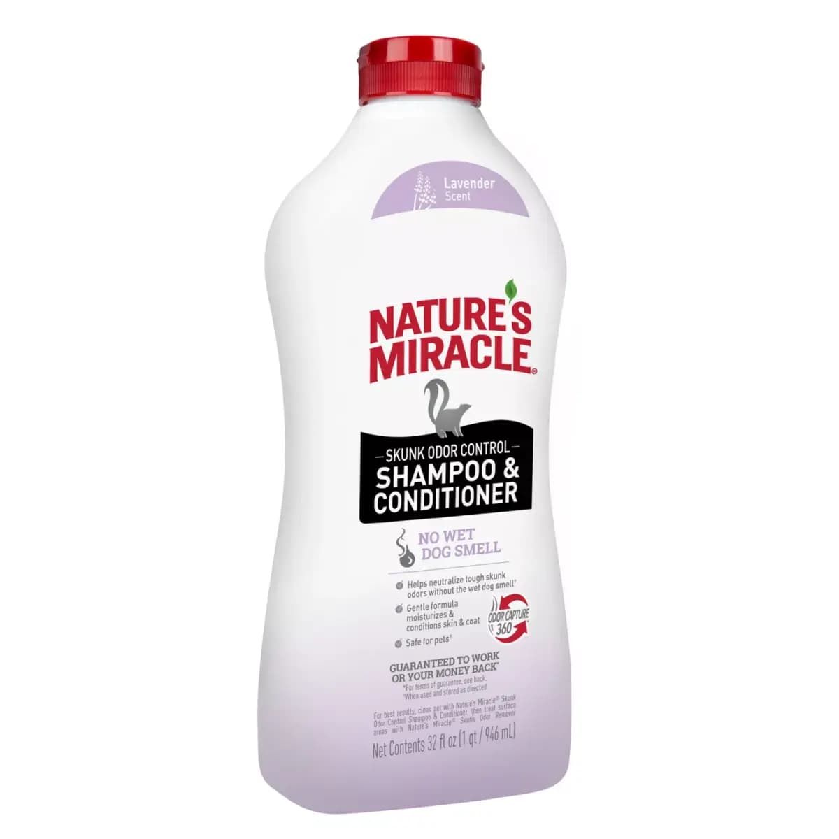 Nature's Miracle™ 2-in-1 Skunk Odor Control Shampoo & Conditioner - Lavender 32 oz [Intended For Dog, Cat, Includes 1 - 32 oz bottle, Health Consideration Odor, Control, Use Helps 