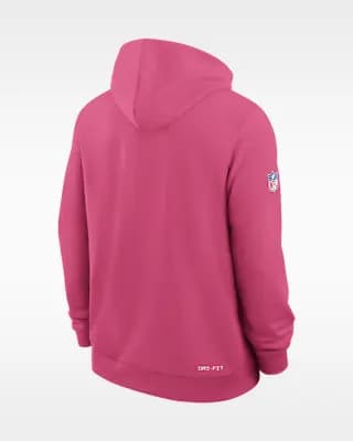 Pittsburgh Steelers Crucial Catch Sideline Standard Issue Men's Nike Dri-FIT NFL Pullover Hoodie Pink [Pink, Hood with drawstring, Front pocket]
