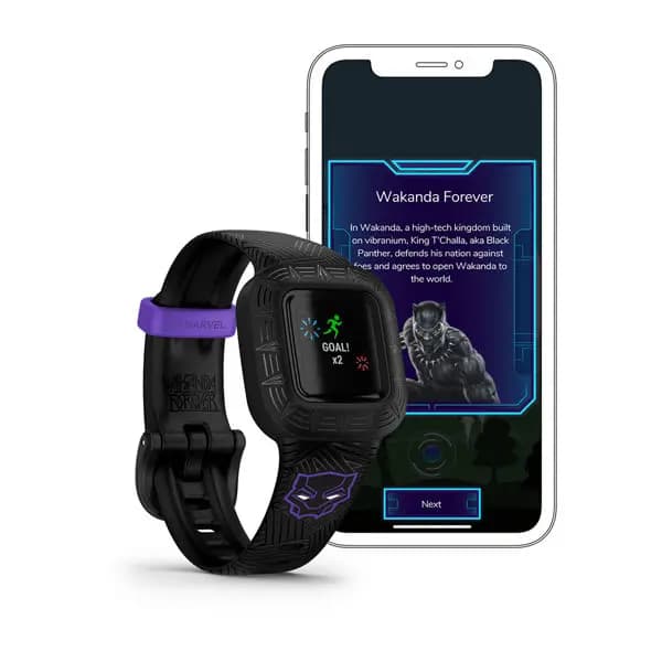 Garmin vívofit® jr. 3 Marvel [5 ATM, 0.56" x 0.56" (14.11 x 14.11 mm), Up to 1 year (1 x CR2025 user-replaceable) See Details]