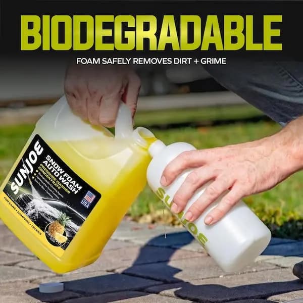 Sun Joe 1 Gal. Premium Snow Foam Pressure Washer Rated Car Wash Soap and Cleaner, Pineapple, SPX-FCS1G [Container Size (oz.): 128, Features: No Additional Features, Returnable: 90-