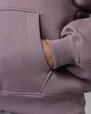 Jordan Brooklyn Women's Pullover Hoodie Purple Smoke [Body: 73% cotton/27% polyester. Rib: 97% cotton/3% spandex, Machine wash, XS (0–2)-XXL (20–22)]