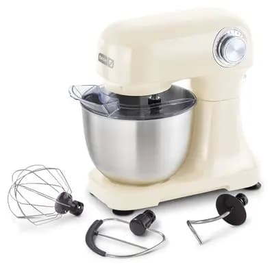 Dash Tilt Head 3.5qt 12-Speed Stand Mixer with 3 Attachments Cream [8.13 Pounds, Plastic, Stainless Steel, Dishwasher-Safe Parts]
