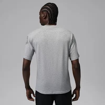 Jordan Men's Graphic T-Shirt Grey Heather/Gym Red [Grey Heather/Gym Red, 100% cotton, Machine wash]