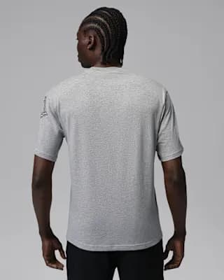 Jordan Men's Graphic T-Shirt Grey Heather/Gym Red [Grey Heather/Gym Red, 100% cotton, Machine wash]