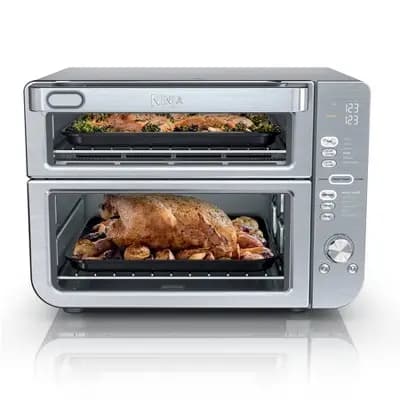 Ninja Double Stack XL Countertop Oven and Air Fryer with SmartFinish & DualZone Technology DCT601 [31 Pounds, Metal, Stainless Steel, 0 fl oz (US)]