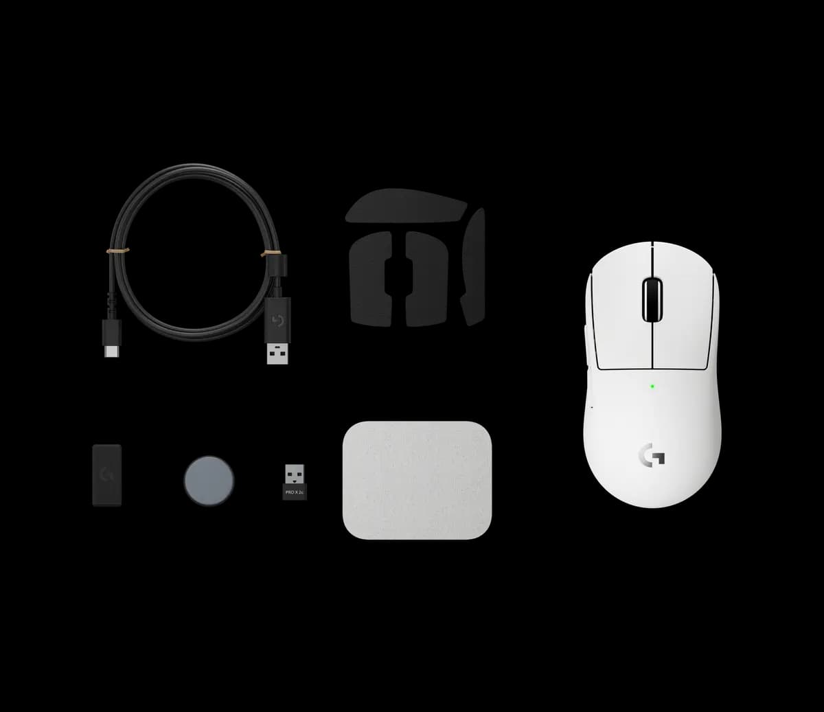 Logitech PRO X SUPERLIGHT 2c - White [1.51 in (38.5 mm), 2.41 in (61.4 mm), 4.66 in (118.4 mm)]