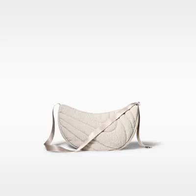 Nike Aura Crescent Crossbody Bag (11L) Cream II/Cream II/MT SILVER BRL [Cream II/Cream II/MT SILVER BRL, 17"W x 9"H x 5"D, Adjustable strap]