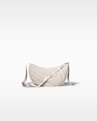 Nike Aura Crescent Crossbody Bag (11L) Cream II/Cream II/MT SILVER BRL [Cream II/Cream II/MT SILVER BRL, 17"W x 9"H x 5"D, Adjustable strap]