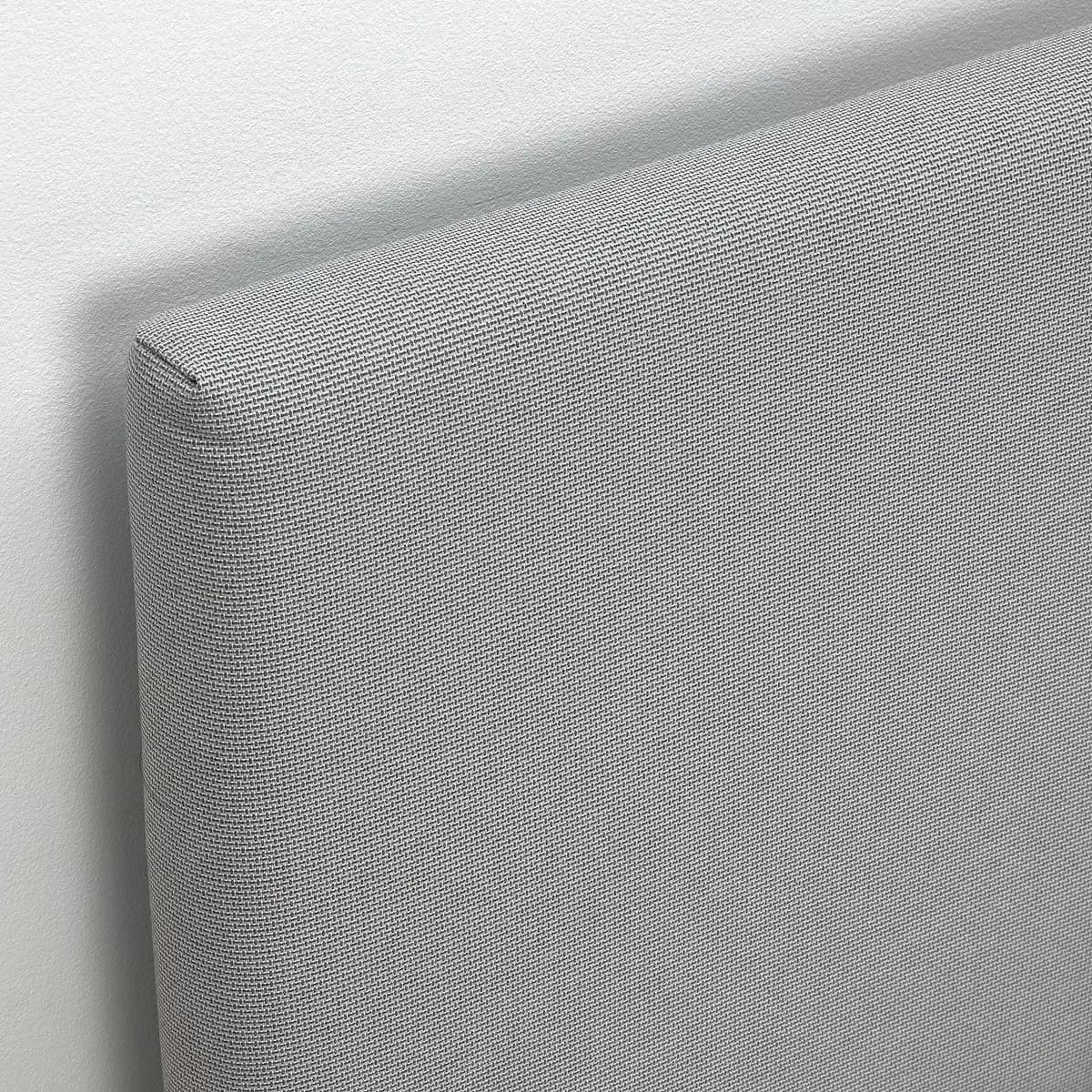 IKEA GLADSTAD Upholstered bed frame, Kabusa light gray [Width 41 ", Length 79 1/2 ", Footboard height 13 "]