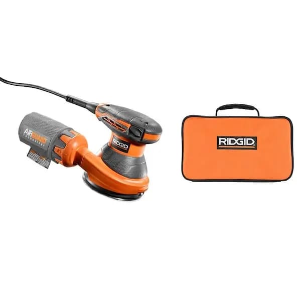 RIDGID 3 Amp Corded 5 in. Random Orbital Sander with AIRGUARD Technology, R26011 [Amperage (A): 3 A, Color Family: Orange, Cord Length (ft.): 6]