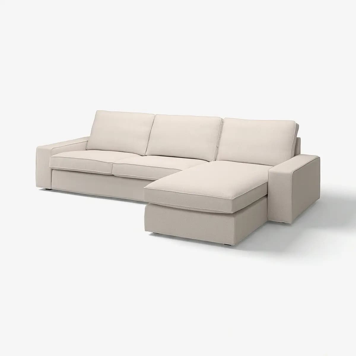 IKEA KIVIK Sectional, 4-seat with chaise, Tresund light beige [Max. width 125 1/4 ", Height 32 5/8 ", Min. depth 37 3/8 "]